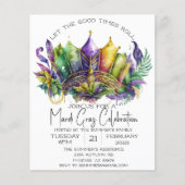 Papier Couronne aquarelle de célébration de Mardi Gras (Devant)