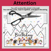 Papier Couronne d'anniversaire du cochon de Guinée