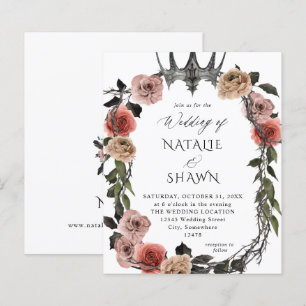 Papier Couronne de Halloween rose et noire florale Budget