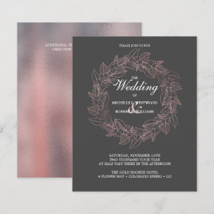 Papier COURONNE DE MARIAGE Élégante Romantique Or Rose À