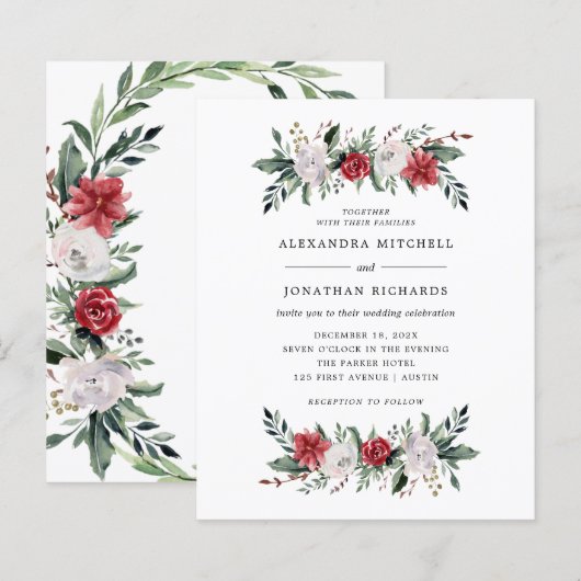 Papier Couronne de Noël | BUDGET Floral Vacances Mariage (Devant / Derrière)