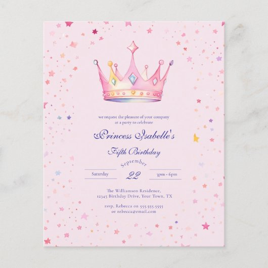 Papier Couronne de Princesse de Budget Conte de Fées 5ème (Devant)