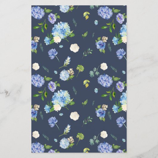 Papier Couronne d'hortensia bleue Invitation C'est une fi (Dos)