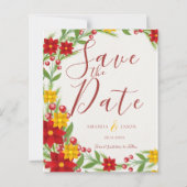 Papier Couronne florale festive de Noël rouge jaune maria (Devant)