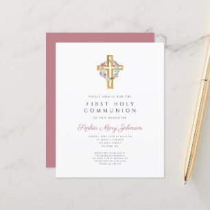 Papier Couronne florale rose budget Croix Première commun