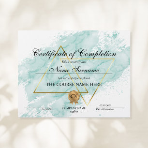 Papier Cours d'attribution d'un certificat d'achèvement m