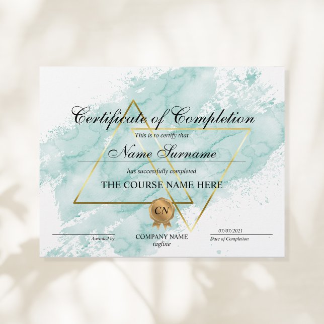 Papier Cours d'attribution d'un certificat d'achèvement m (Créateur téléchargé)