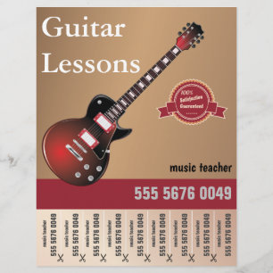 Papier Cours de guitare Musique Enseignant Petite Entrepr