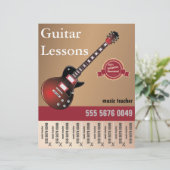 Papier Cours de guitare Musique Enseignant Petite Entrepr (Debout devant)