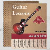 Papier Cours de guitare Musique Enseignant Petite Entrepr (Devant / Derrière)