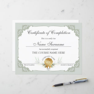Papier Cours d'obtention du certificat d'or floral