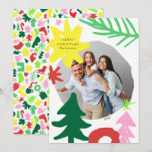 Papier coutume Carte photo de Noël Abstraite moder (Devant / Derrière)