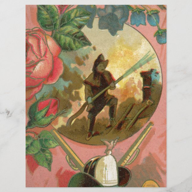 Papier Couverture vintage des pompiers des années 1880 (Devant)