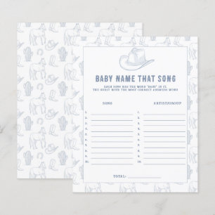 Papier Cowboy Baby shower - Baby name cette chanson