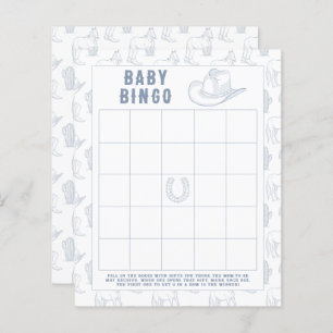 Papier Cowboy Baby shower Bingo jeu