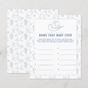 Papier Cowboy Baby shower - Nom de l'aliment pour bébé
