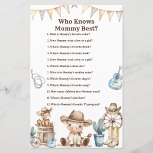 Papier Cowboy Cactus Baby shower Qui Connaît Maman Meille