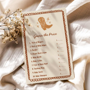 Papier Cowboy devine le jeu du Baby shower des prix