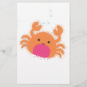 Papier Crabe caricaturale orange