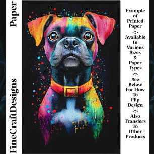 Papier Craft Coloré Pop Art Chien à Poils Courts C