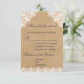 Papier Craft Mariage Dentelle Vintage RSVP (Debout devant)