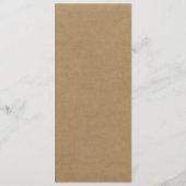 Papier Craft pour Menu de Mariage  (Dos)