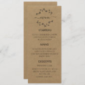 Papier Craft pour Menu de Mariage  (Devant / Derrière)