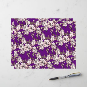 Papier Craft Rose Branche Rose Violet