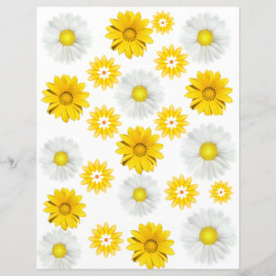 Papier Craftbook Floral Jaune