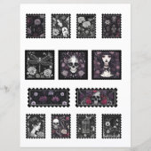 Papier Crâne gothique et bugs Scrapbook Ephemera timbres  (Devant)