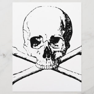 Papier Crâne noir et blanc et os