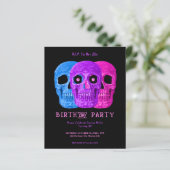 Papier Crâne violet gothique Anniversaire RIP à son budge (Debout devant)