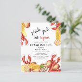 Papier Crawfish Boil Script Engagement Party Invitation (Debout devant)