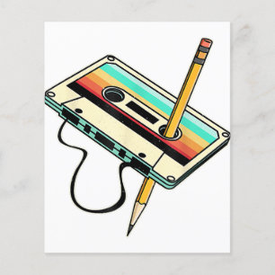 Papier Crayon de cassette audio 80s Lancer Rétro Vintage