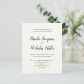 Papier Cream FAIBLE COÛT Simple manuscrite minima Mariage (Debout devant)