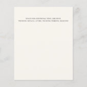 Papier Cream FAIBLE COÛT Simple manuscrite minima Mariage (Dos)