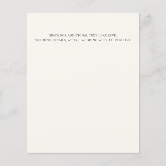 Papier Cream FAIBLE COÛT Simple manuscrite minima Mariage (Dos)