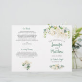 Papier Cream White Roses Gold Parties scintillant Program (Debout devant)