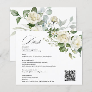 Papier Creamy Floral Eucalyptus QR code Details Wedding