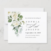 Papier Creamy Floral Eucalyptus Wedding Save the date (Devant)