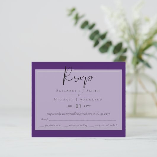 Papier Créer un RSVP de script moderne - Modifier les cou (Debout devant)