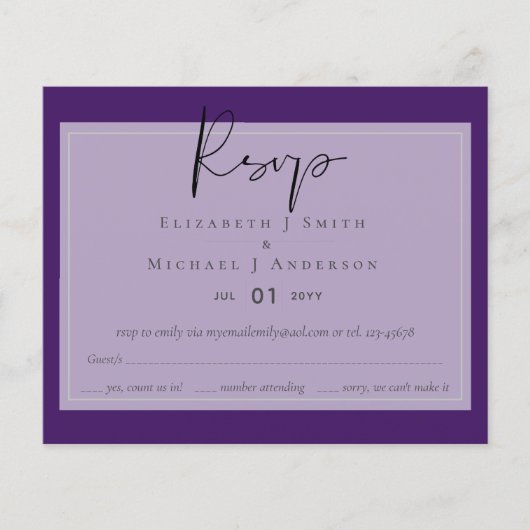 Papier Créer un script moderne RSVP - Modifier les couleu (Devant)