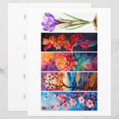 Papier Créez vos propres 5 beaux Signets floraux (Devant / Derrière)