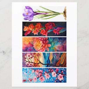 Papier Créez vos propres 5 beaux Signets floraux