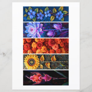 Papier Créez vos propres 5 Signets floraux uniques