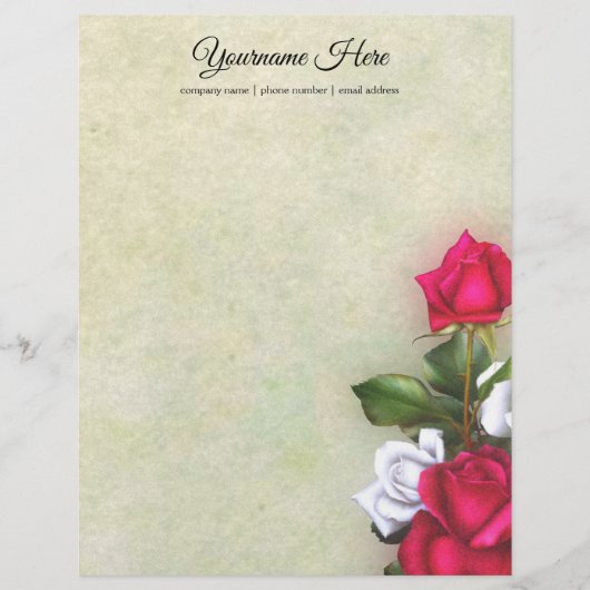 Papier Créez vos propres roses rouges et blanches (Devant)