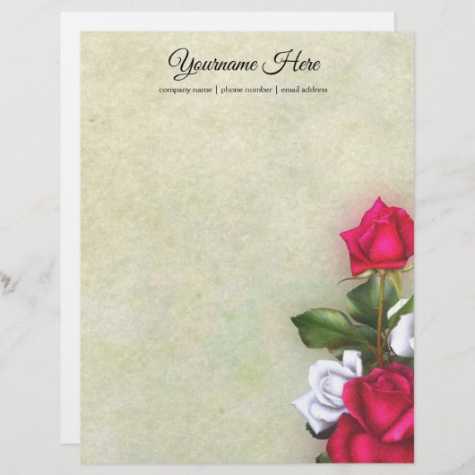 Papier Créez vos propres roses rouges et blanches (Devant / Derrière)