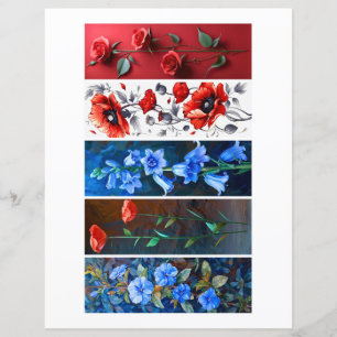 Papier Créez vos propres signets de 5 fleurs glorieuses