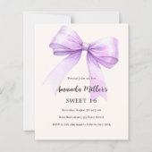 Papier Crème arc lavande Sweet 16 invitation (Devant)