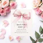 Papier Crème arc rose élégant SWEET 16 invitation<br><div class="desc">Arrière - plan beige douce,  crème,  décorée d'un grand arc rose. Personnalisez et ajoutez un nom et des détails du parti. 1 feuille = 1 invite imprimé bord à bord.</div>